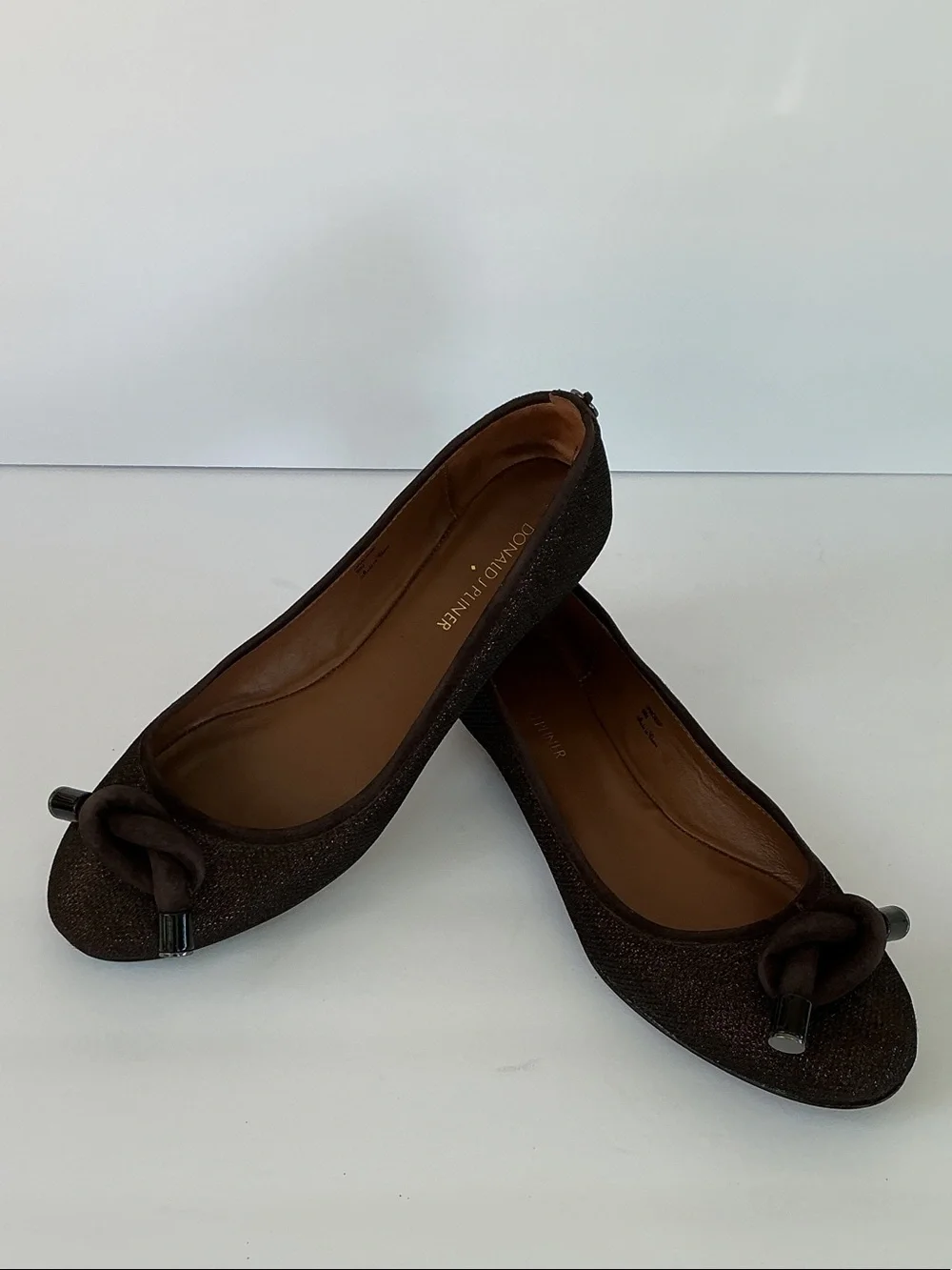 Donald J. Pliner Dark Brown Knot Toe Ballet Flats